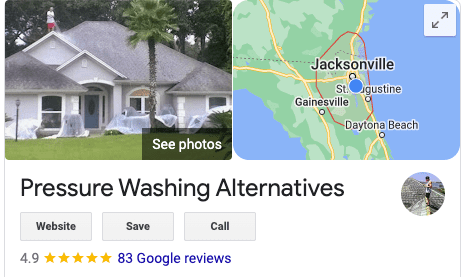 pressure washing alternatives google business listing
